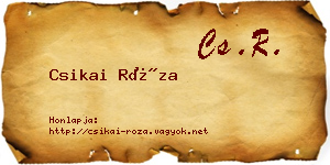 Csikai Róza névjegykártya